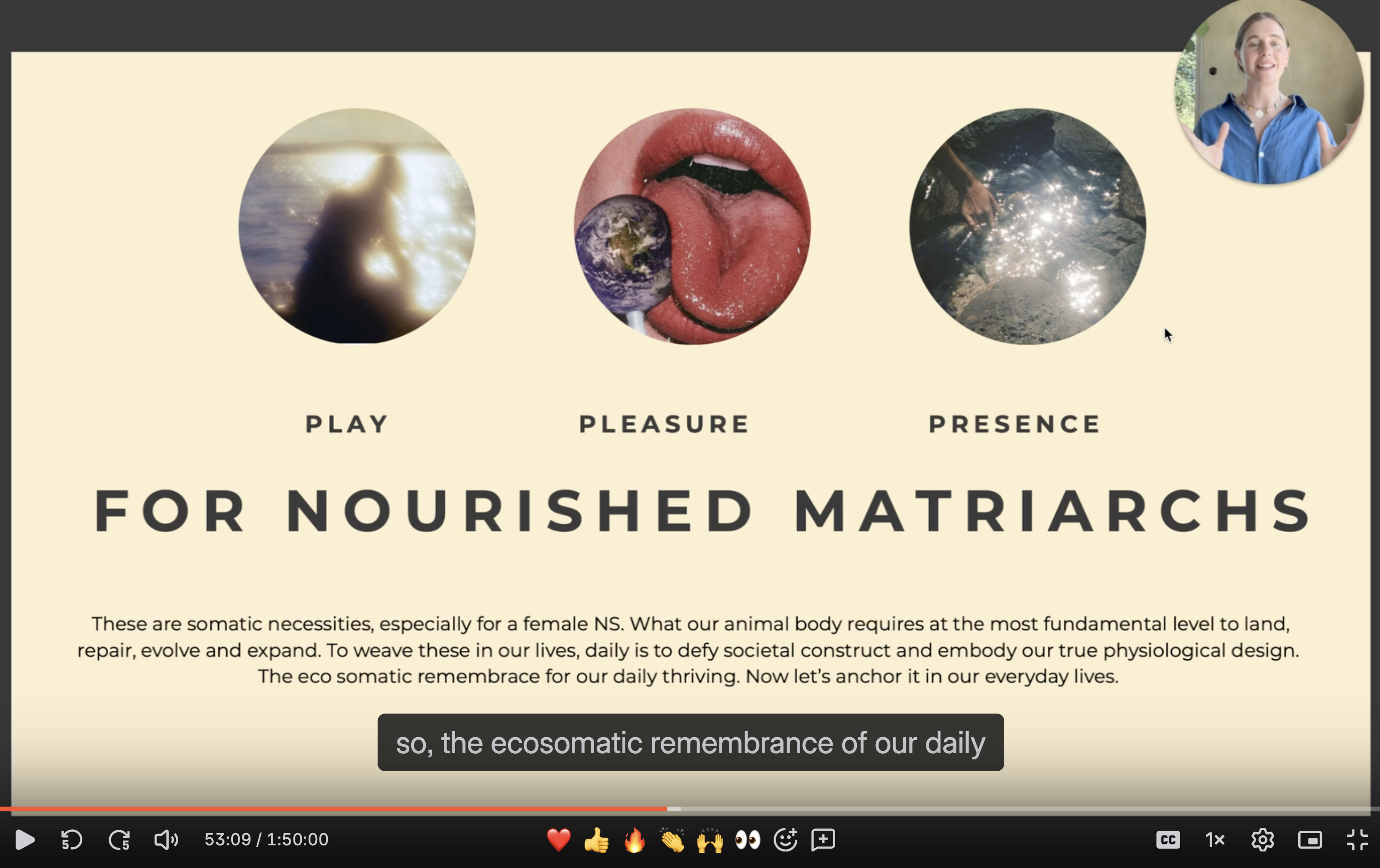 Teaching slide from The Study: Play, Pleasure, Presence for Nourished Matriarchs